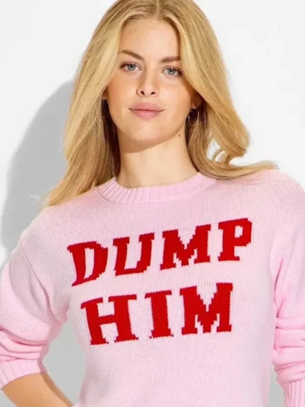 Pink 'Dump Him' Crewneck Sweater